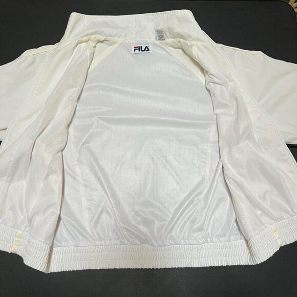 Vintage 90s FILA White Track Jacket Men’s L Women’s XL Cropped Windbreaker - Picture 6 of 7